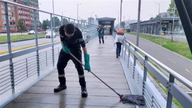 Por desinfección Transmilenio hará cierres aleatorios de estaciones . Foto: Twitter: TransMilenio