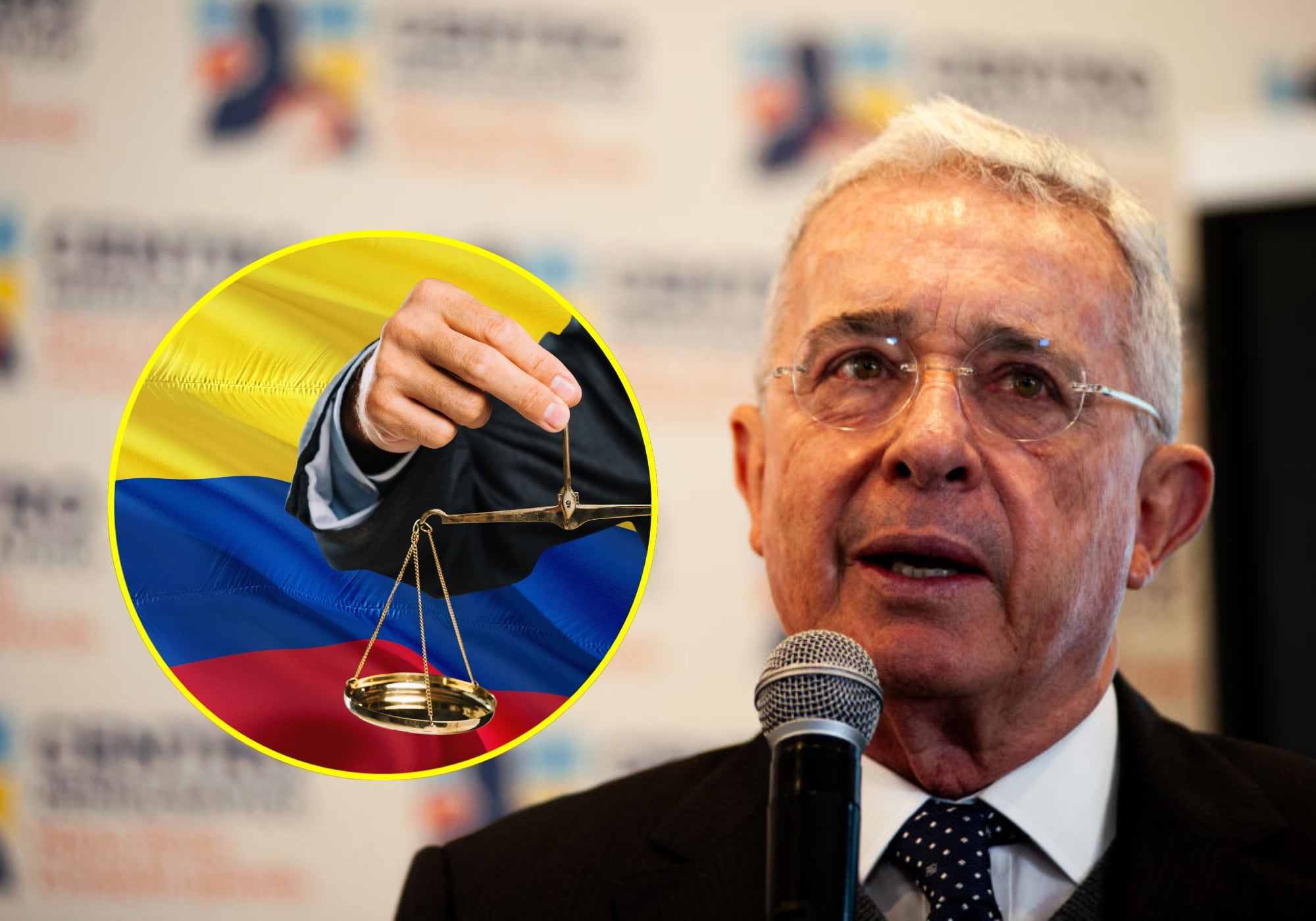 Imagen de referencia de justicia en Colombia y expresidente Álvaro Uribe Vélez. Fotos: Getty Images / (Photo by Sebastian Barros/NurPhoto via Getty Images)