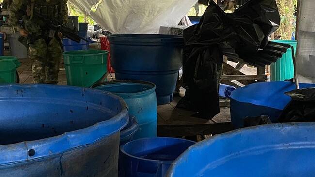 Laboratorio de cocaína. Foto: Referencia Colprensa - Cortesía Ejército