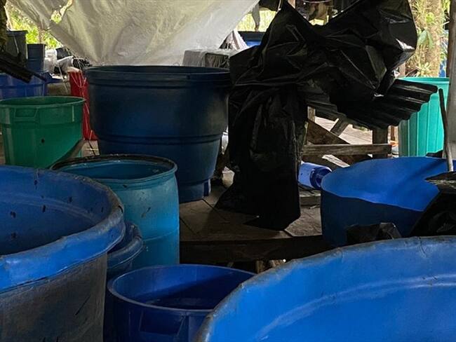 Laboratorio de cocaína. Foto: Referencia Colprensa - Cortesía Ejército