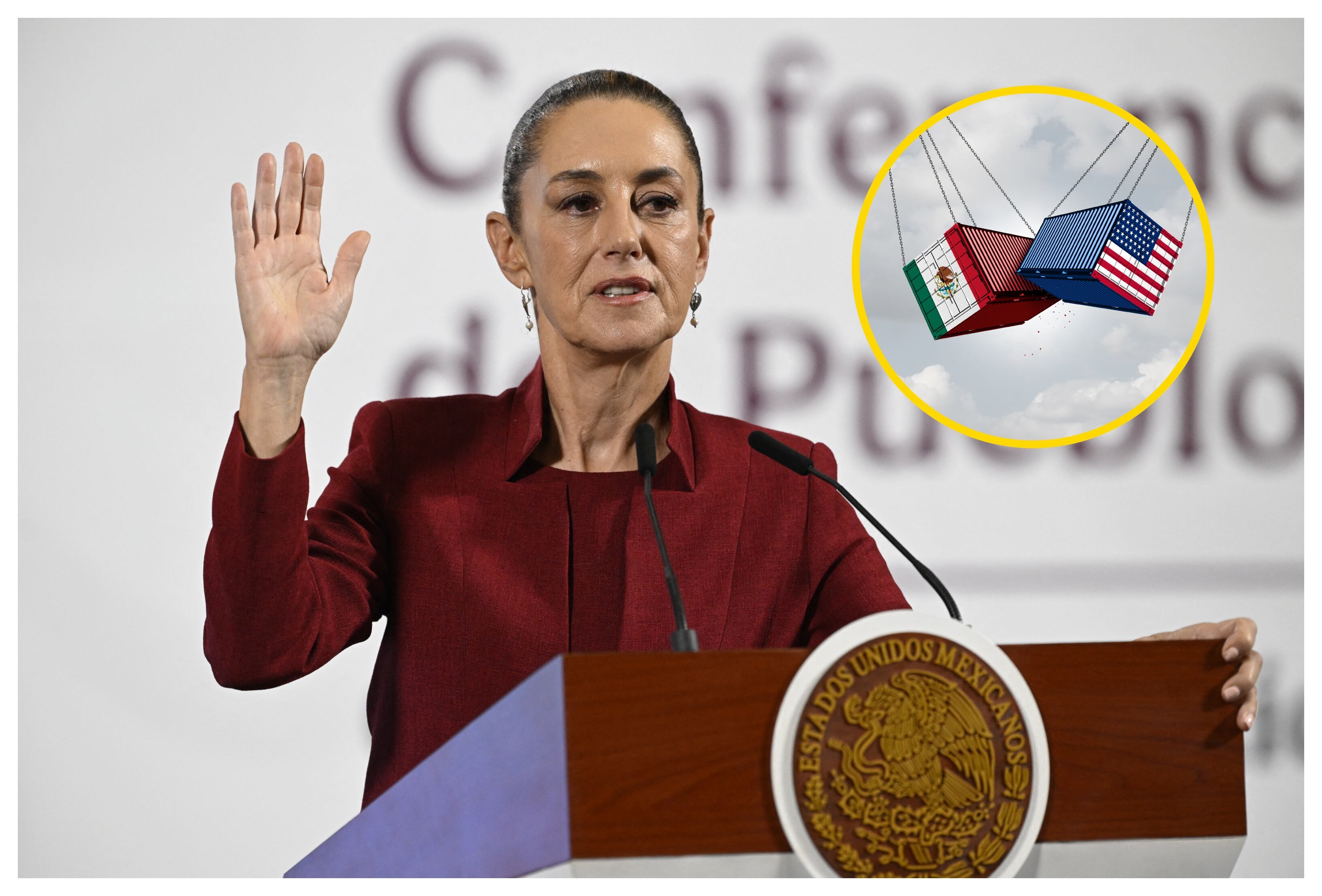 Claudia Sheinbaum y aranceles. Foto: ALFREDO ESTRELLA/AFP via Getty Images.