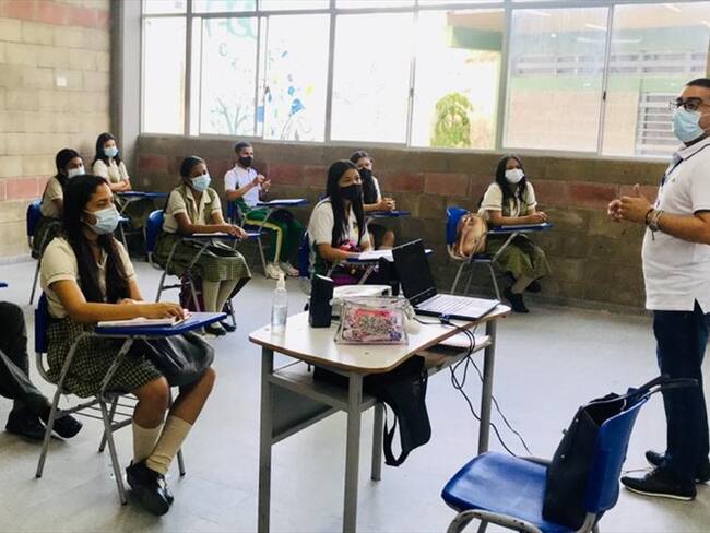 Institución Mercedes Ábrego, primer colegio público de Córdoba en volver a las aulas.Foto:prensa Alcaldía Montería.