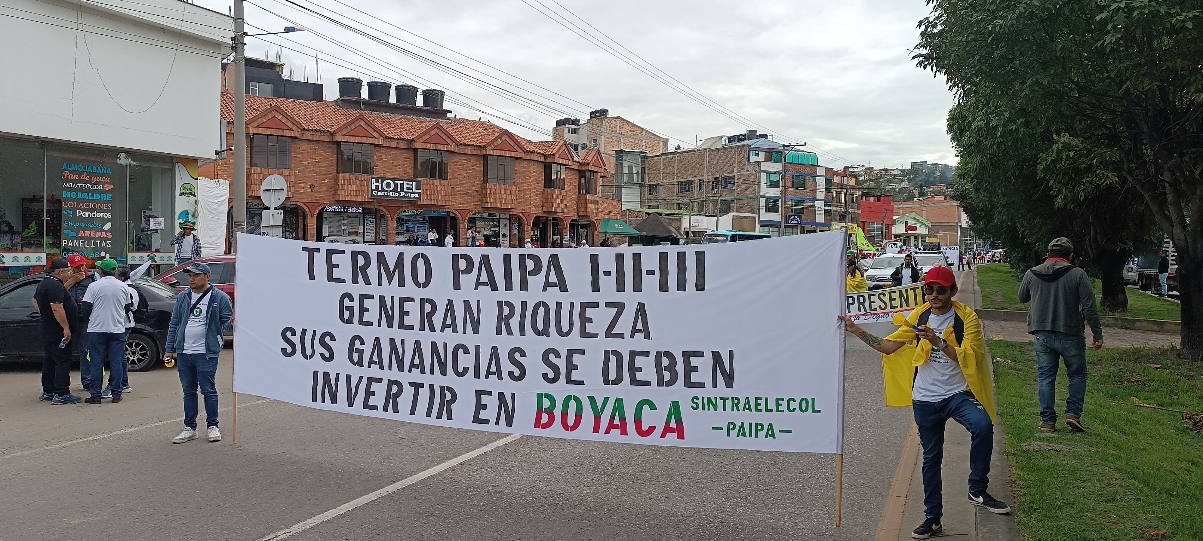 EL sindicato de trabajadores de Termopaipa, Sintraelecol, realizarán una movilización desde el parque principal de Paipa y posteriormente bloquearán la doble calzada a la altura de Termopaipa / Foto: W Radio.