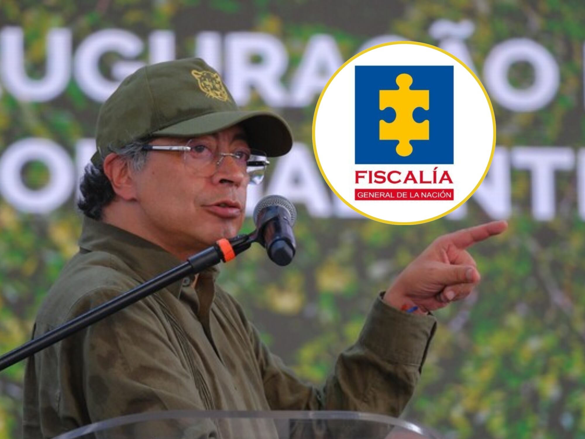Presidente Gustavo Petro y logo de la Fiscalía. Fotos: (Cortesía: Presidencia) / Fiscalía General de la Nación