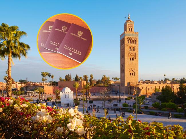 Marruecos y pasaportes colombianos. Fotos: Getty Images.