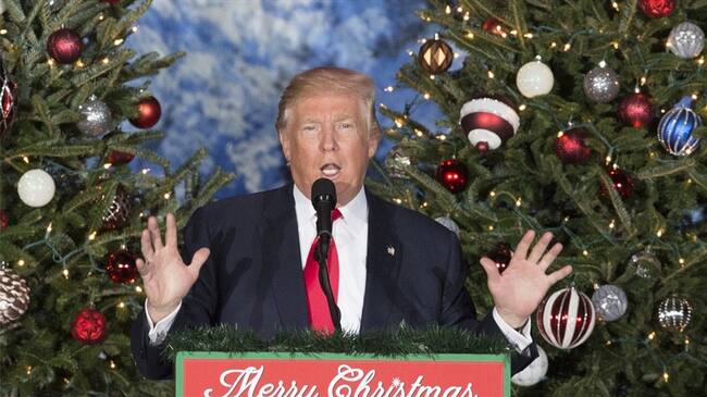 El presidente electo Donald Trump habal durante un mitin en Orlando, Florida, el viernes 16 de diciembre del 2016.. Foto: Associated Press - AP