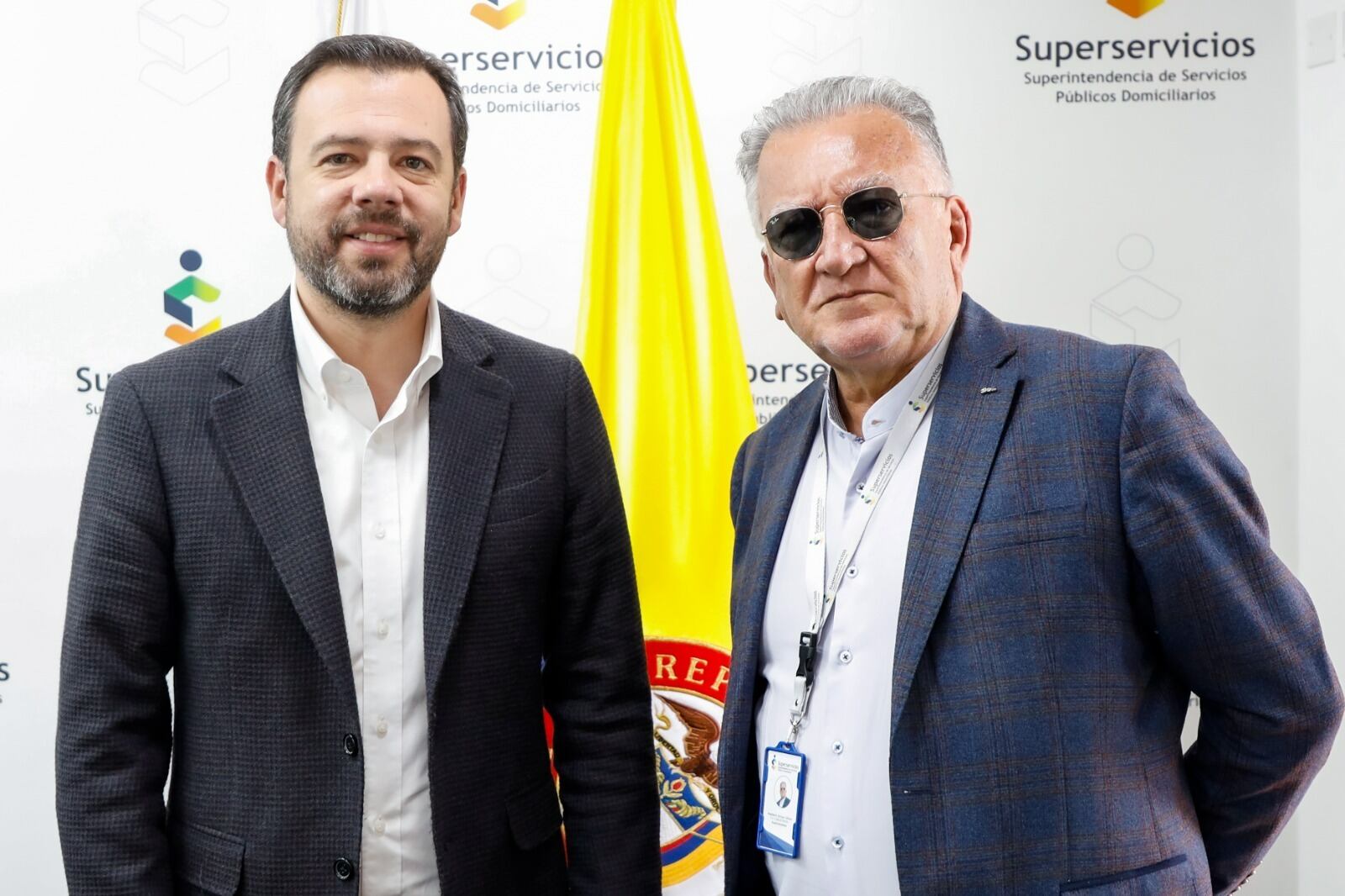 Superintendente de Servicios, Dagoberto Quiroga y el alcalde de Bogotá, Carlos Fernando Galán.