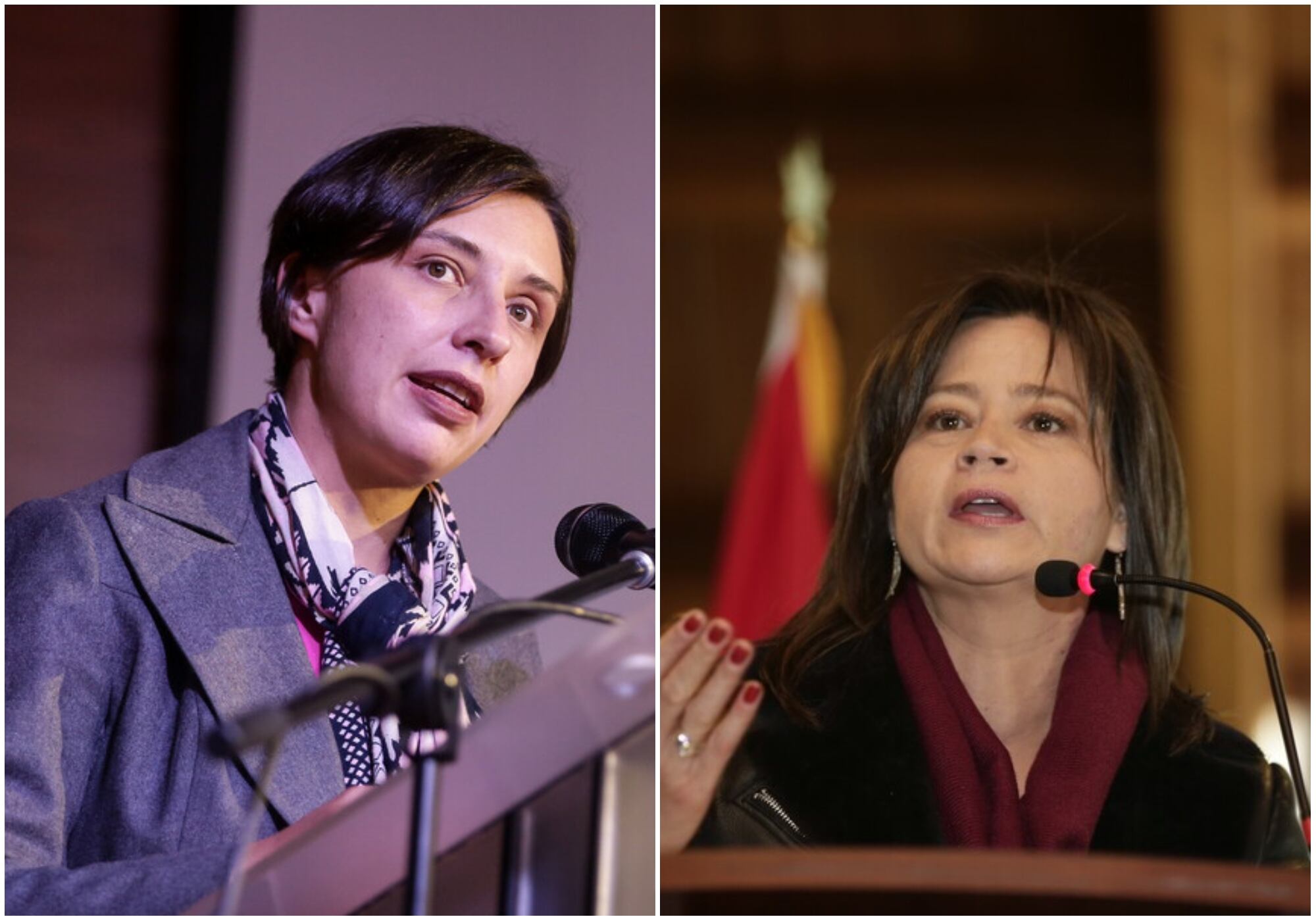 Martha Carvajalino, ministra de Agricultura, y María Fernanda Roja, ministra de Transporte. Foto: Colprensa.