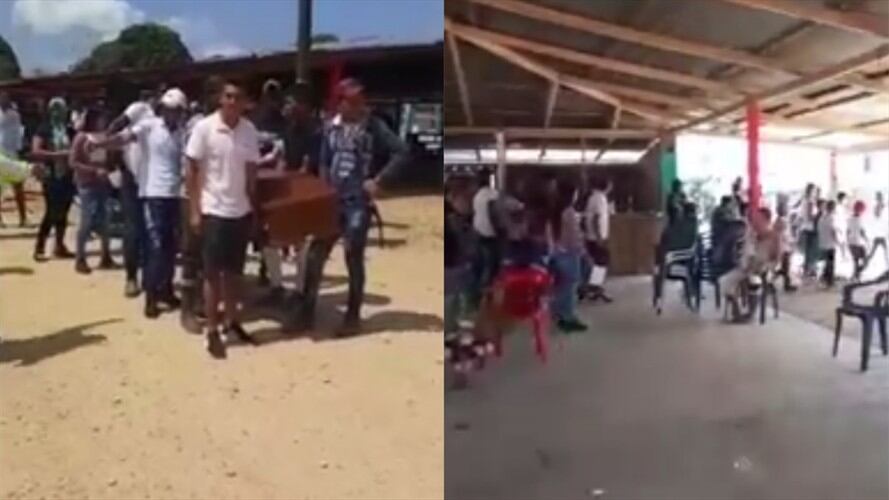 Sepelio de menor muerta en bombardeo en Guaviare. Foto: Captura de video