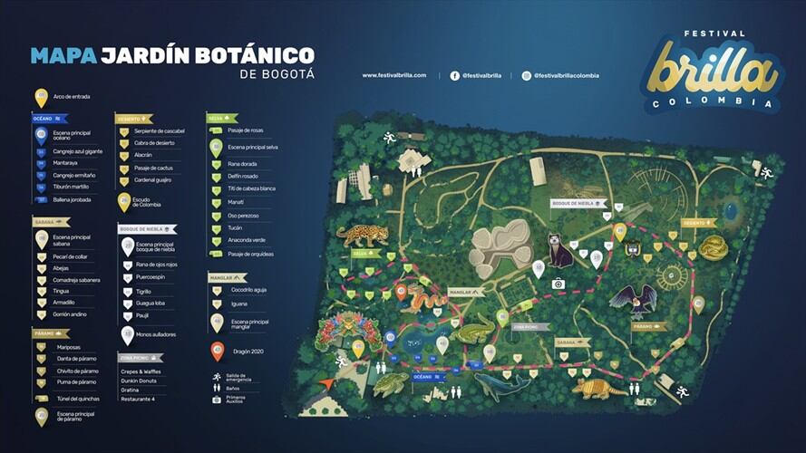 Mapa Festival Brilla Colombia. Foto: #AliadosW