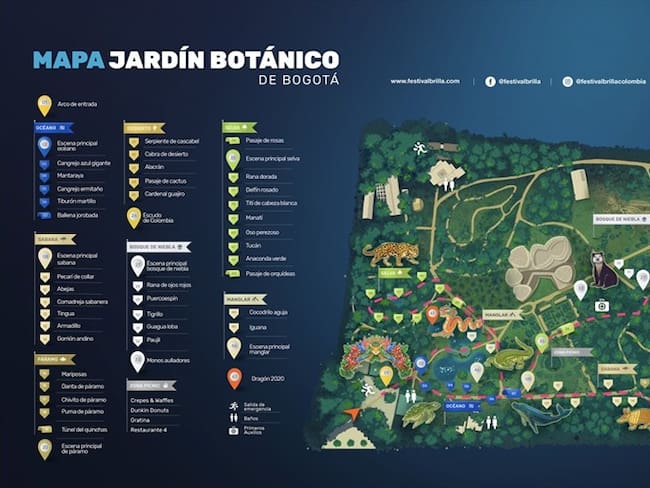 Mapa Festival Brilla Colombia. Foto: #AliadosW