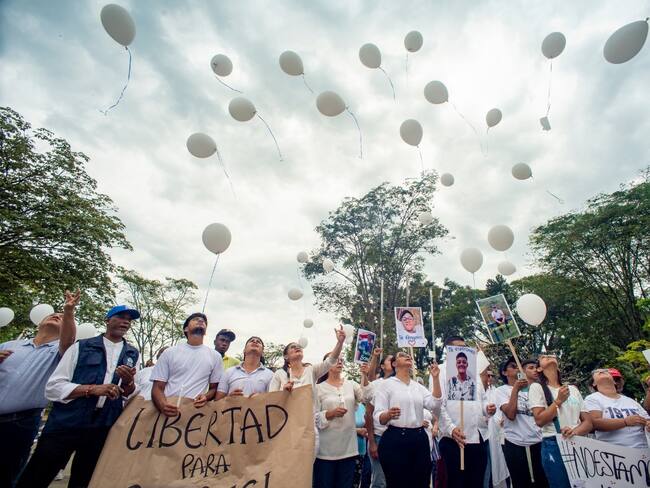 Durante el secuestro las autoridades departamentales, locales y organismos de Derechos Humanos realizaron acciones junto a la población para exigir la liberación. Crédito: Alcaldía de Miranda.