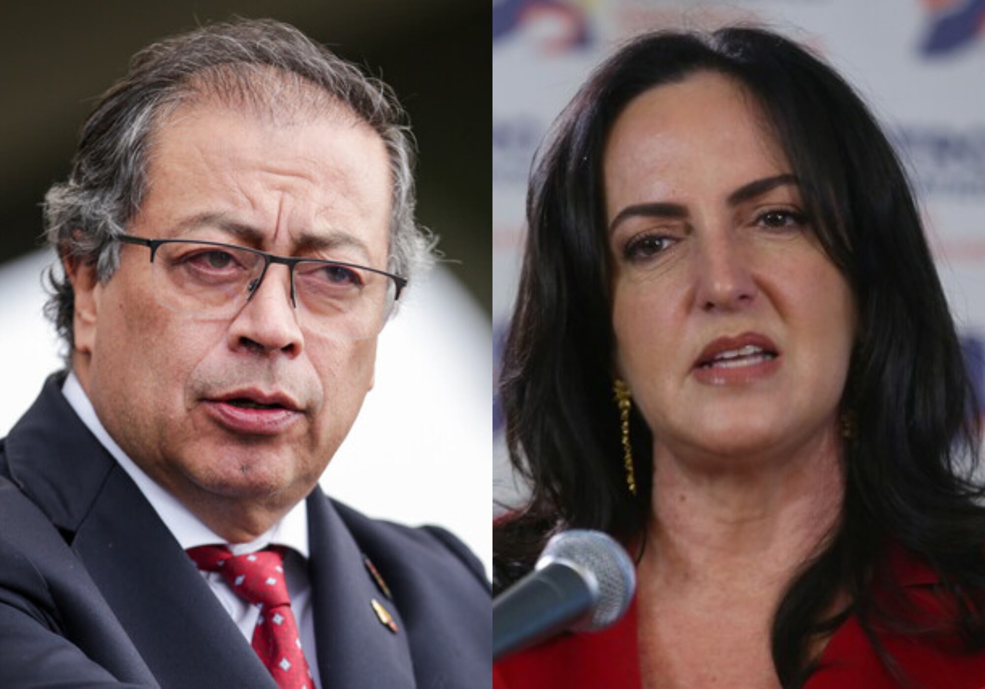 Gustavo Petro y María Fernanda Cabal. Foto: (Colprensa - Mariano Vimos) / (Colprensa - Camila Díaz)