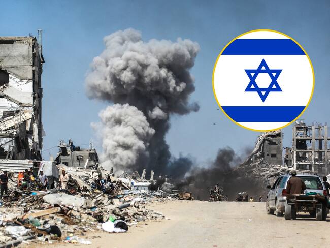 Nube de humo tras bombardeos israelís en la Franja de Gaza. FOTO:BASHAR TALEB/AFP via Getty Images