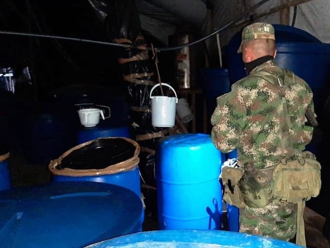 En el sitio, las tropas encontraron estructuras para albergar hasta 16 personas . Foto: Fuerza Aérea Colombiana