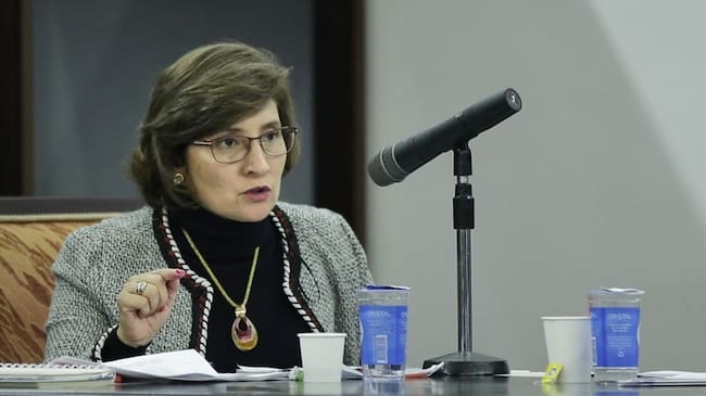 La vicefiscal general de la Nación, Martha Mancera, se reunió con las fuerzas militares y la Policía Nacional. Foto: Colprensa / SERGIO ACERO