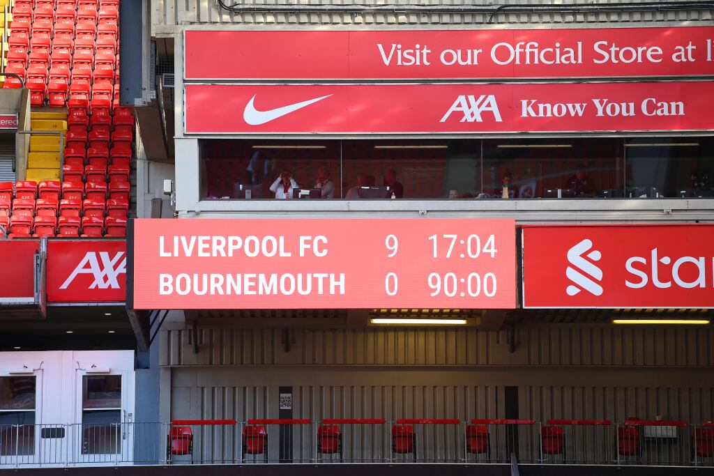 Liverpool vs Bournemouth. (Photo by Michael Regan/Getty Images)