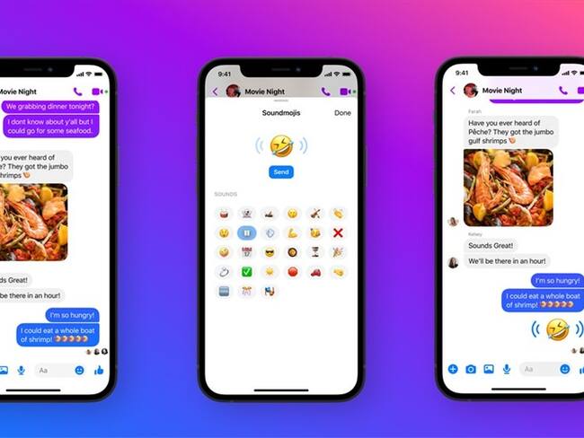 Nueva función de Messenger con emojis que reproducen sonido. Foto: Facebook