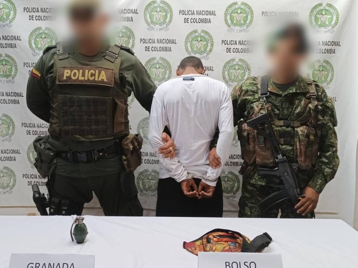 Capturan a presunto integrante del Clan del Golfo con granada de fragmentación en Córdoba