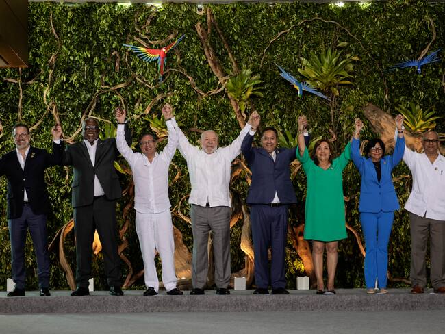 Presidentes de los países que asisten a la Cumbre Amazónica en Brasil.