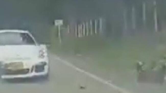 Accidente de tránsito. Foto:tomada del video.