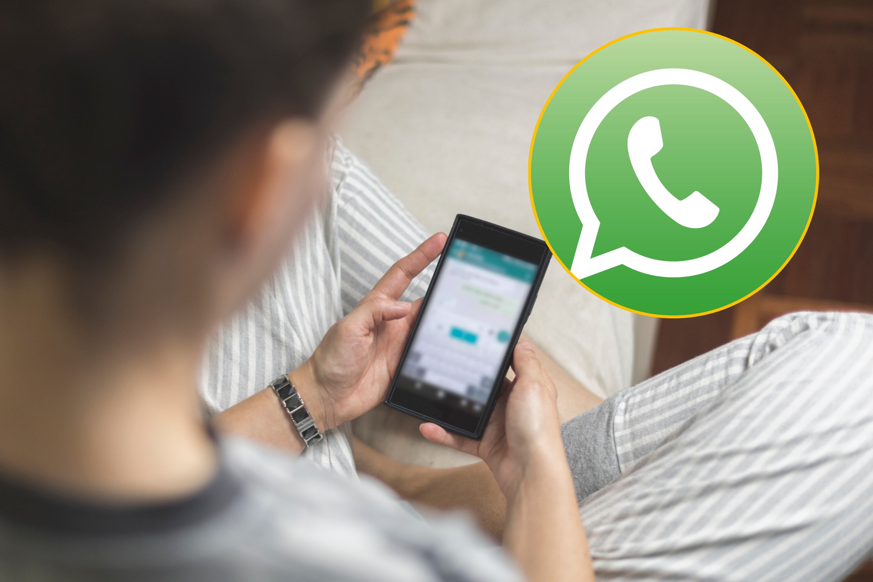 Imagen de referencia y logo de WhatsApp. Fotos. Getty Images