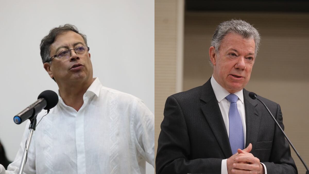 Gustavo Petro y Juan Manuel Santos. Fotos: Colprensa / Getty Images.