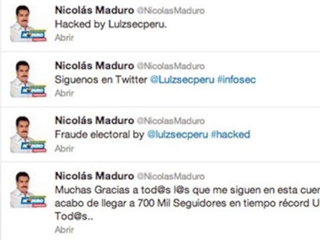 Twitter de Maduro habría sido hackeado desde Bogotá