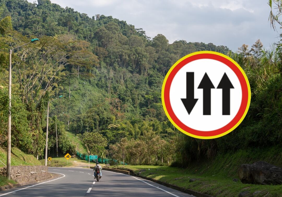Señal de tránsito en la vía. Foto: Getty Images.