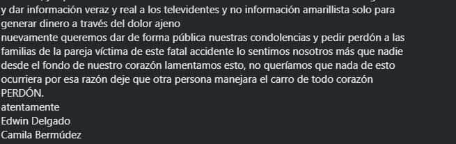 Comunicado. Foto: Redes sociales