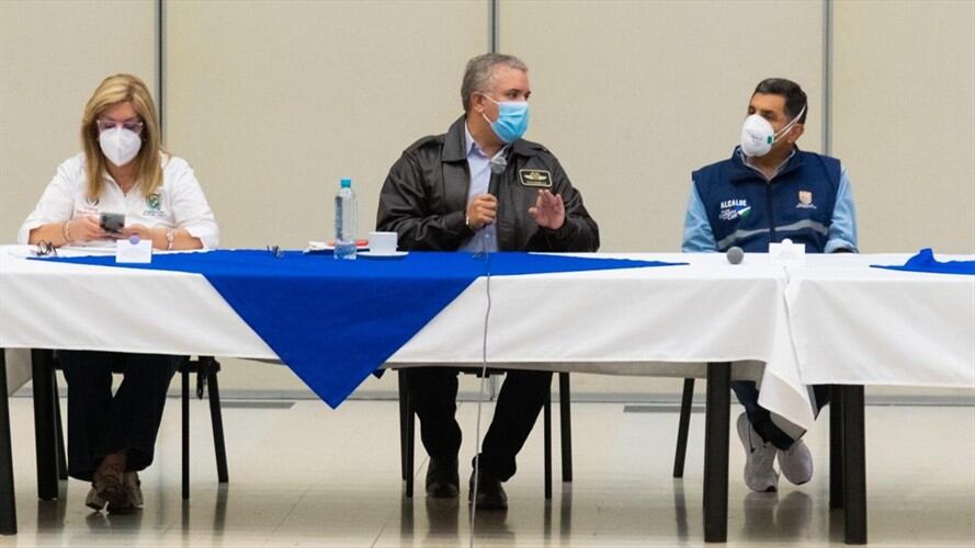 El presidente Iván Duque llegó a Cali a las 12:30 de la madrugada para adelantar un consejo de seguridad. Foto: Presidencia de la República