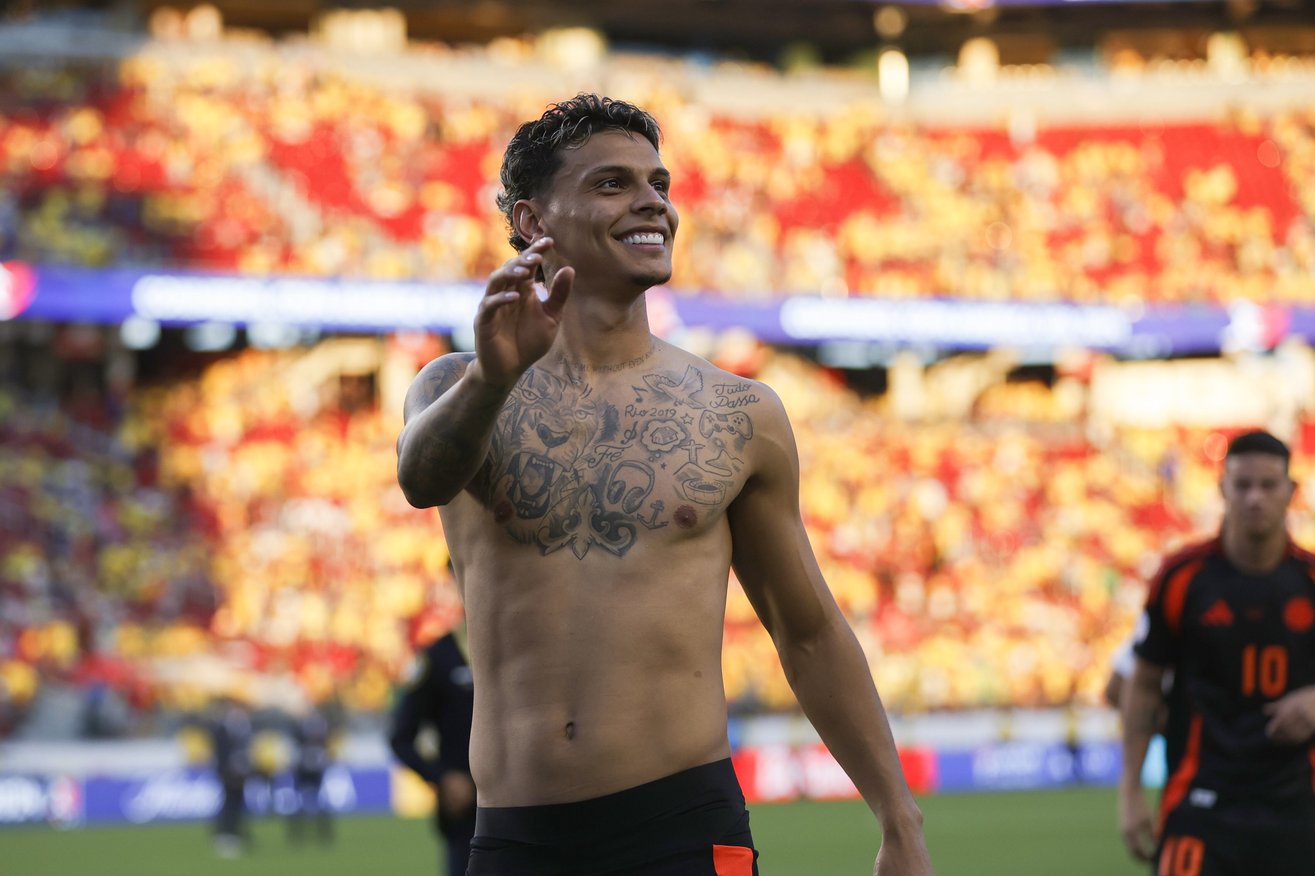 Santa Clara (United States), 02/07/2024.- Colombia midfielder Richard Rios walks off the field at the end of the CONMEBOL Copa America 2024 group D soccer match between Brazil and Colombia, in Santa Clara, California, USA, 02 July 2024. (Brasil) EFE/EPA/JOHN G. MABANGLO