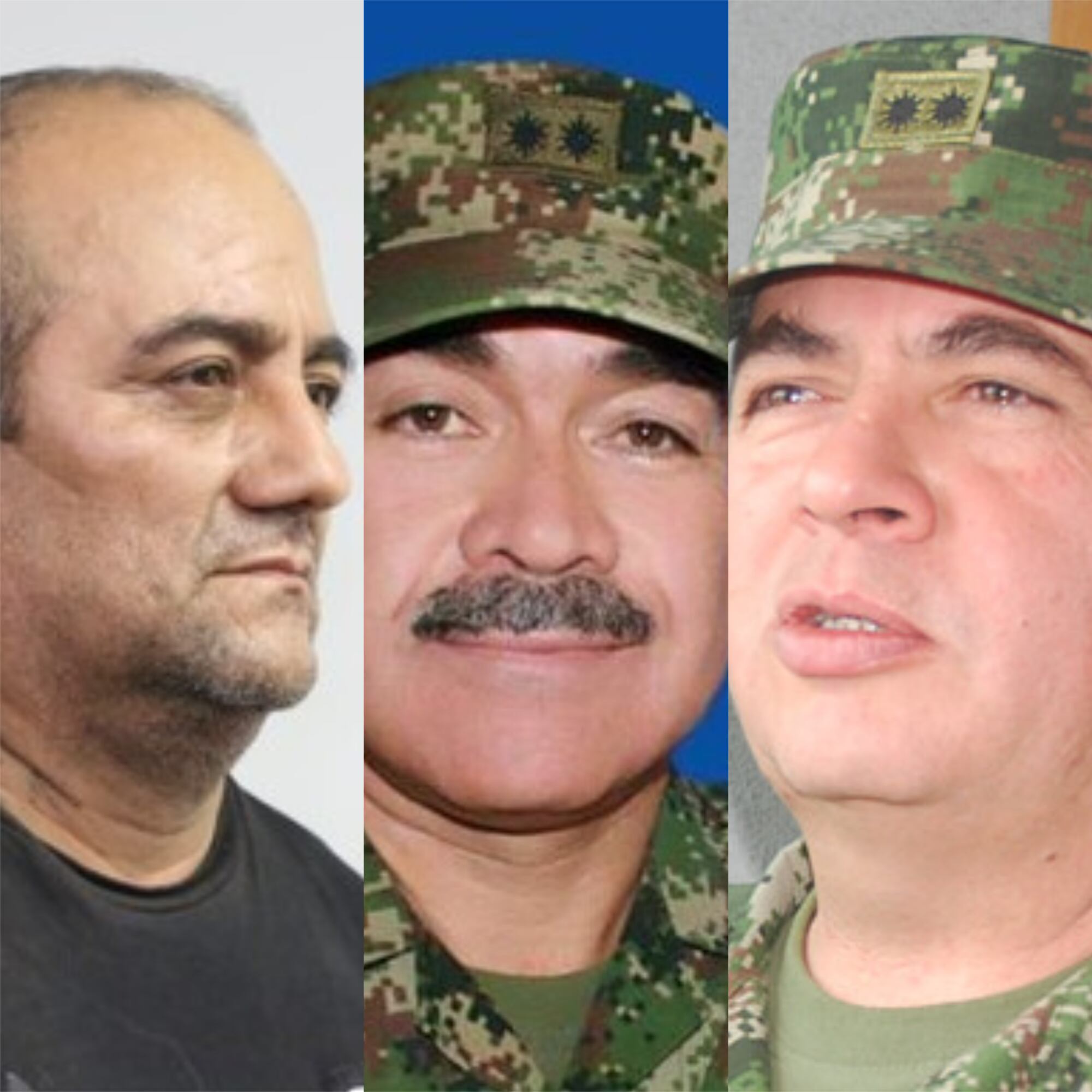 Alias 'Otoniel', general Torres Escalante y general Leonardo Barrero. Foto: Cortesía DIJIN / Colprensa / Colprensa / Ejército