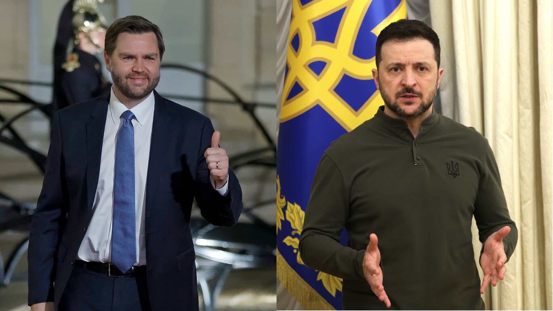 Volodímir Zelenski. FOTO: Viktor Kovalchuk/Global Images Ukraine via Getty Images - J.D. Vance Chesnot/Getty Images