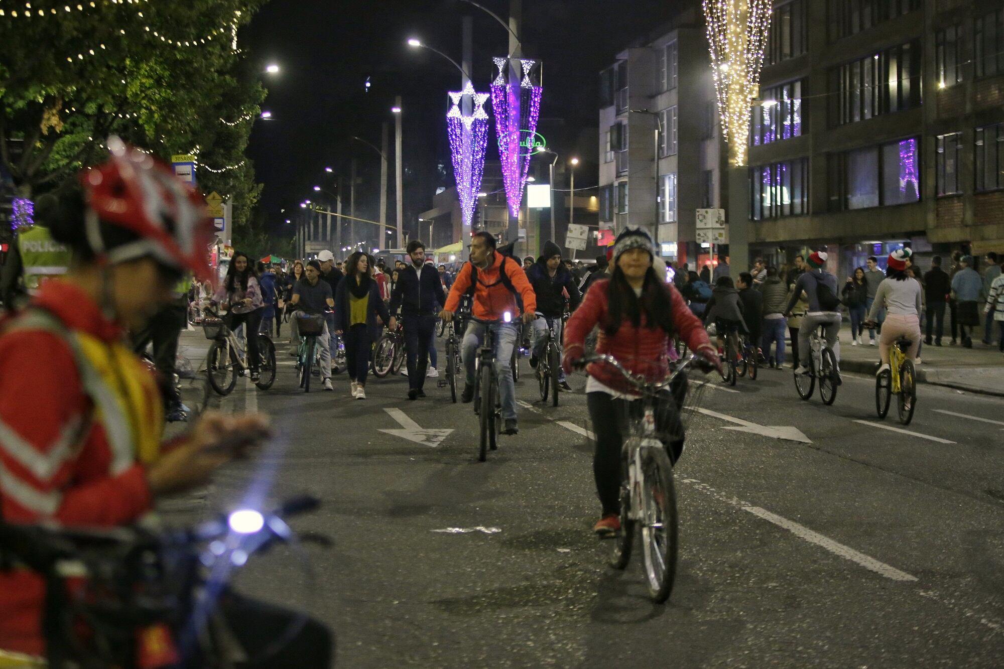 Ciclovía Nocturna en Bogotá