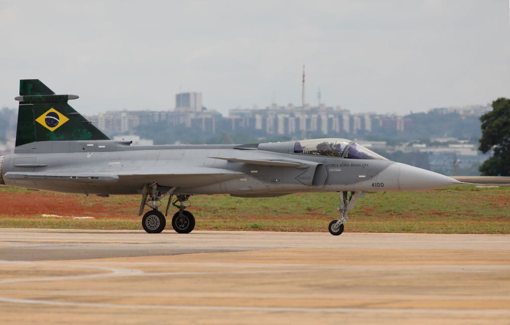 BRAZIL-SWEDEN-AIR-F-39E GRIPEN (Photo by SERGIO LIMA/AFP via Getty Images)