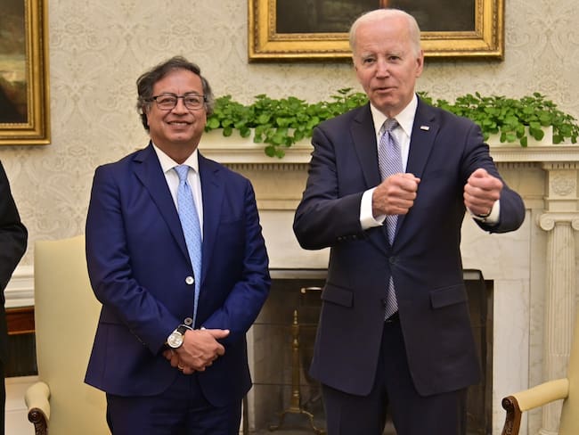 Los presidentes Gustavo Petro y Joe Biden se reúnen en Washington. Foto: Presidencia