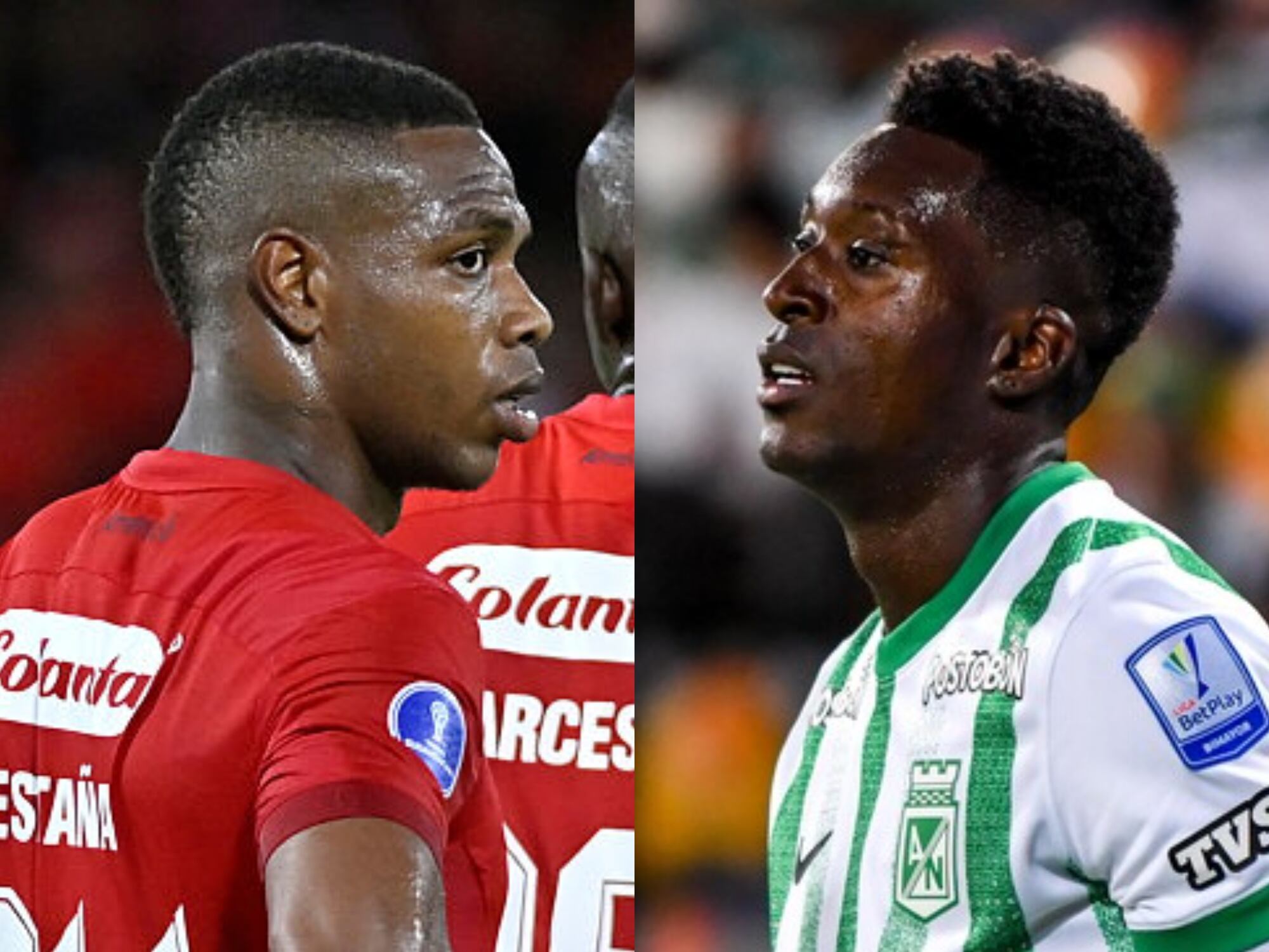 América de Cali vs Atlético Nacional. Fotos:  (Photo by Gabriel Aponte/Getty Images) / (David Jaramillo - Colprensa).