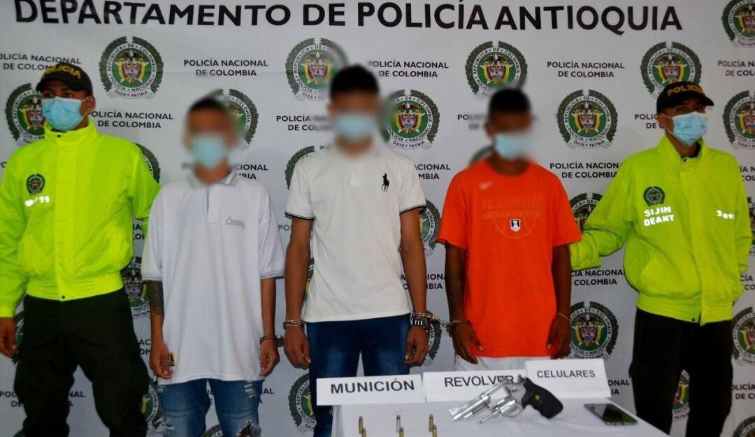 Capturas Ciudad Bolívar, Antioquia. Foto: Policía