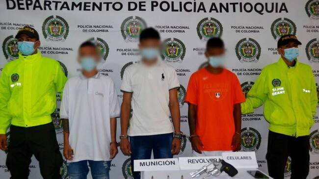 Capturas Ciudad Bolívar, Antioquia. Foto: Policía
