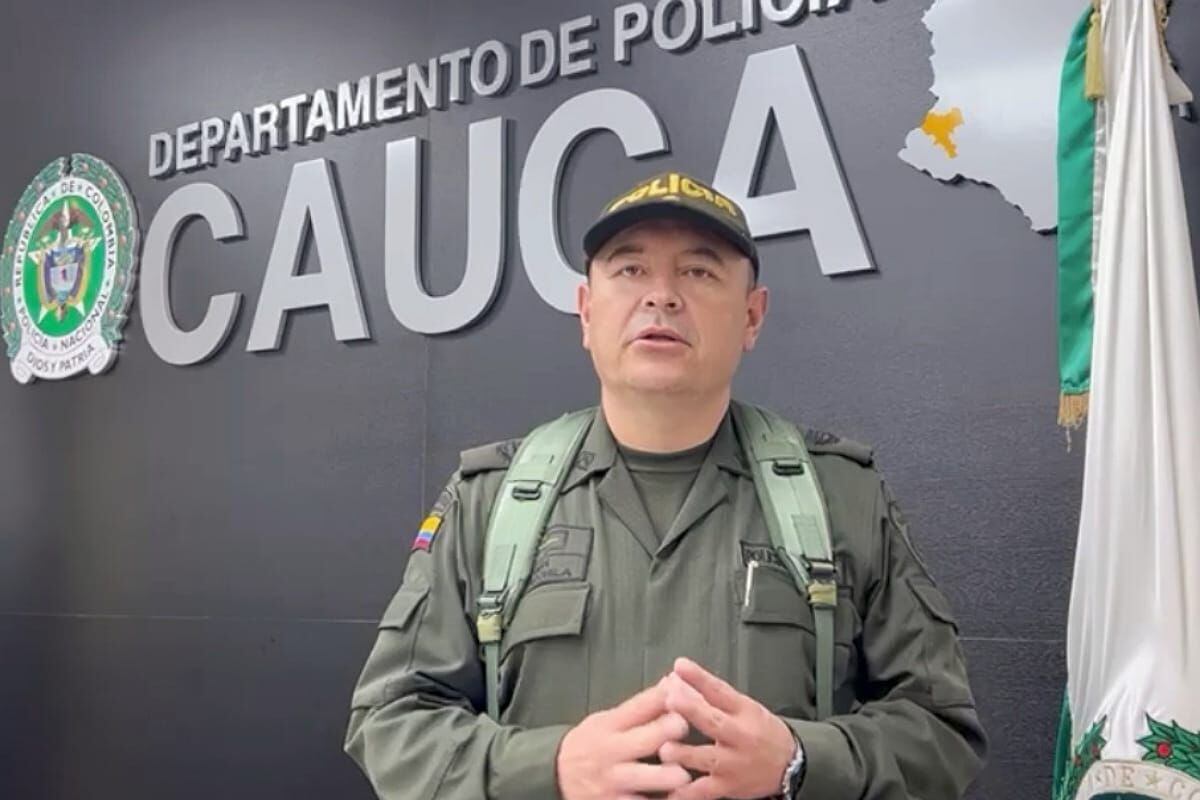 Coronel José Ricardo Archila, comandante encargado de la Policía Cauca. Crédito: Policía Cauca.