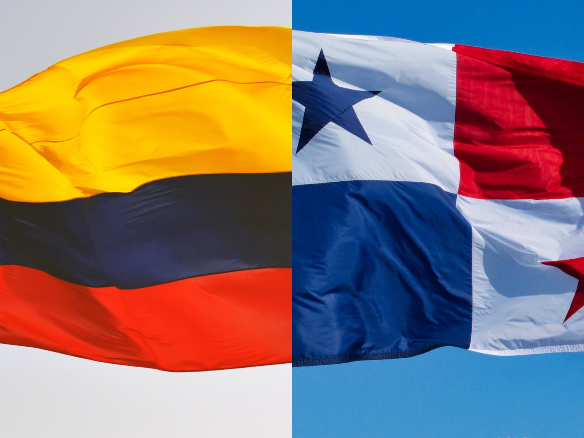 Banderas de Colombia y Panamá imagen de referencia. Foto: Getty Images.
