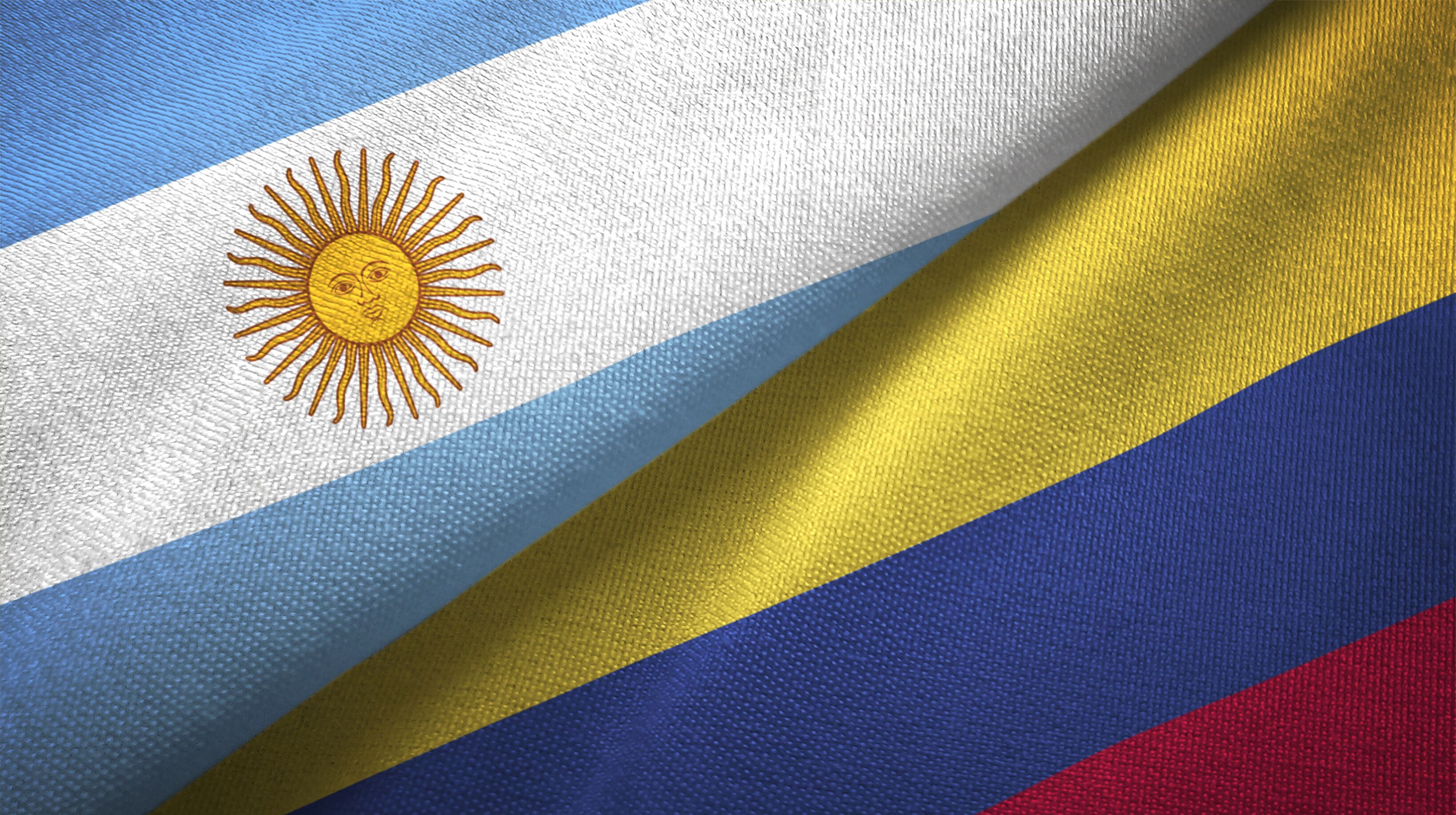 Banderas de Argentina y Colombia imagen de referencia. Foto: Getty Images.