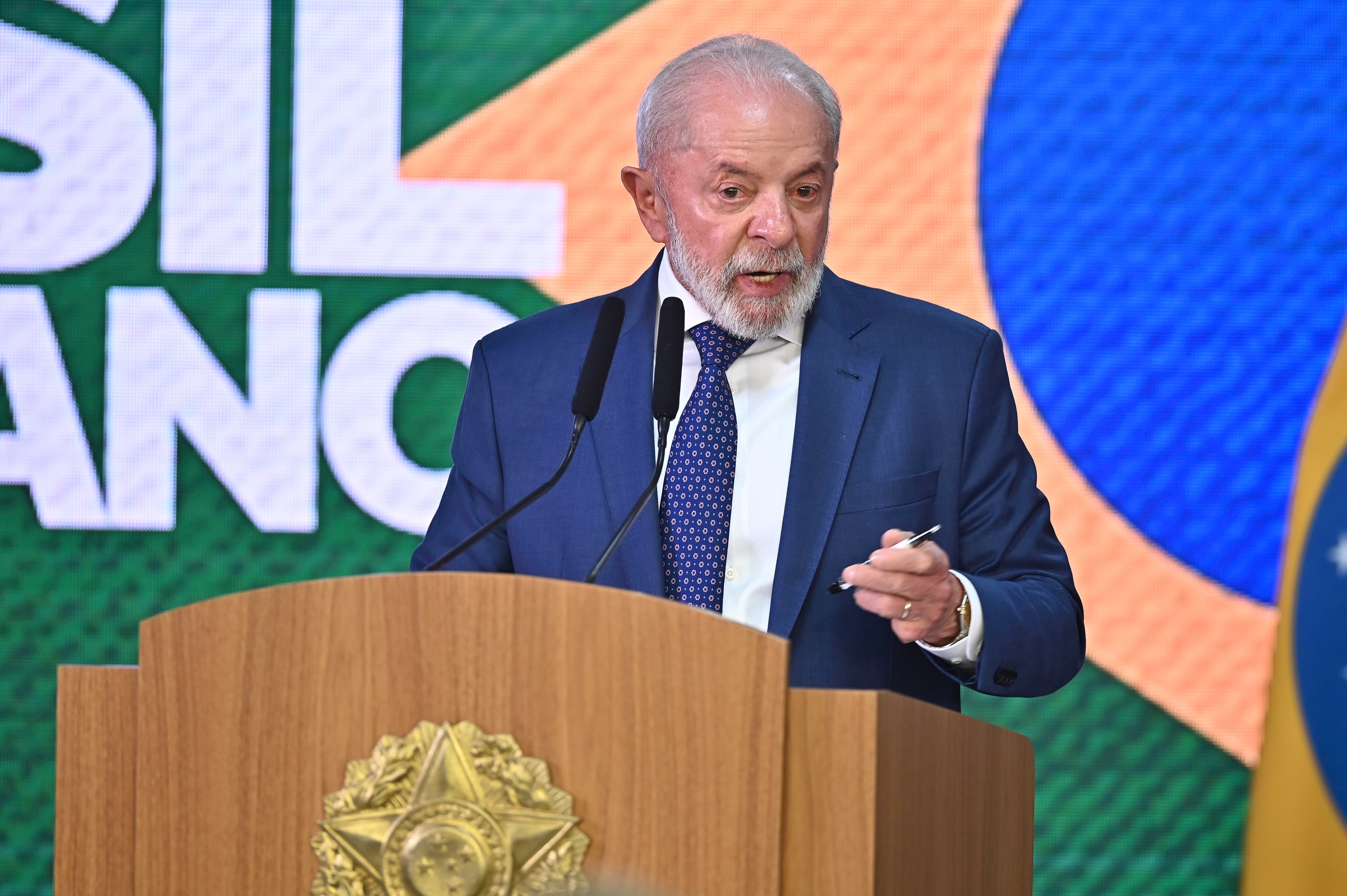 El 13 de agosto de 2025, el presidente Lula da Silva en una ceremonia en el Palacio de Planalto. (Foto de Ton Molina/NurPhoto vía Getty Images)