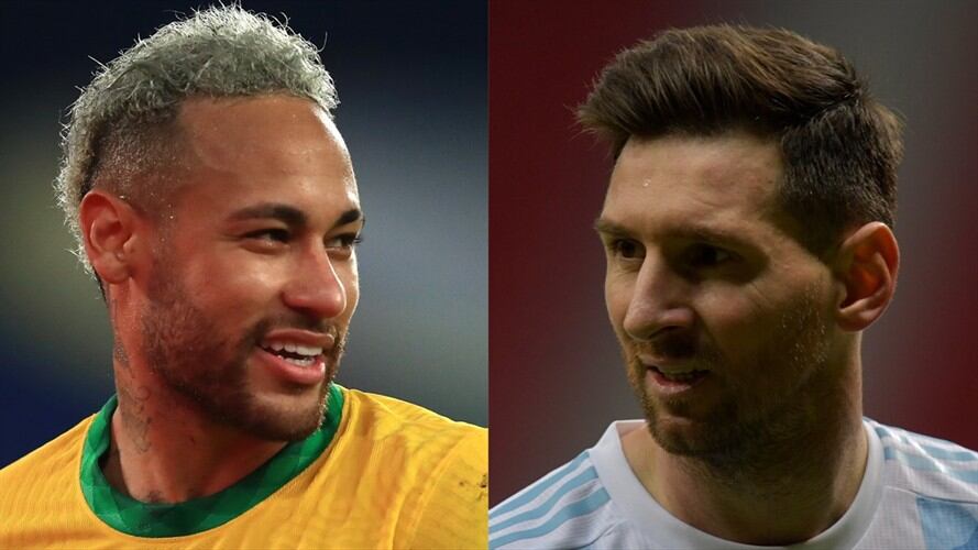 Jugadores Neymar Jr y Lionel Messi. Foto: Buda Mendes/Getty Images - Pedro Vilela/Getty Images