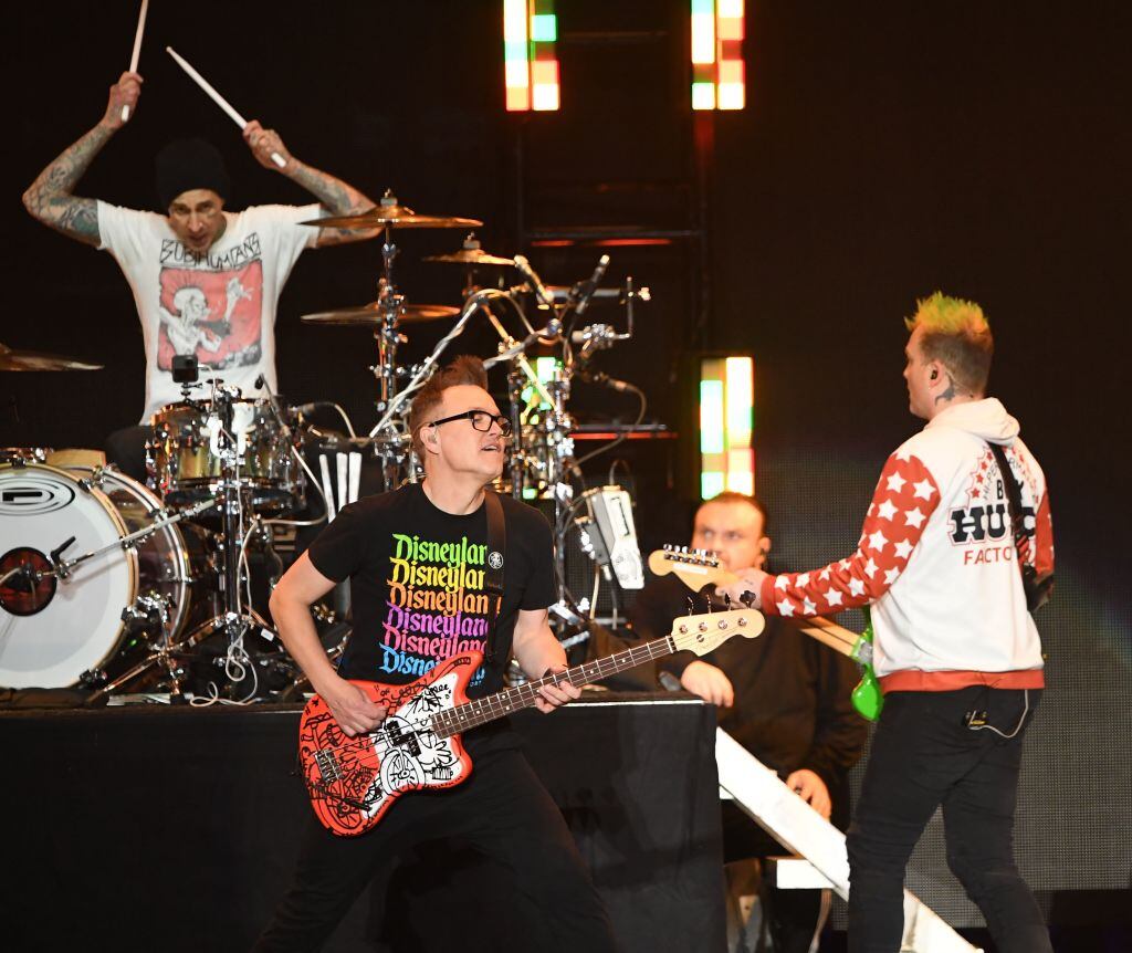 Blink-182. (Photo by Robyn Beck / AFP) (Photo by ROBYN BECK/AFP via Getty Images)