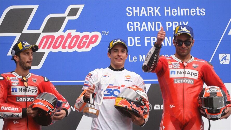 La gran carrera de Márquez, el ganador del Moto GP de Le Mans. Foto: Getty Images