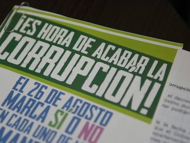 Jueces y magistrados en contra de la pregunta #1 de la Consulta Anticorrupción. Foto: Colprensa