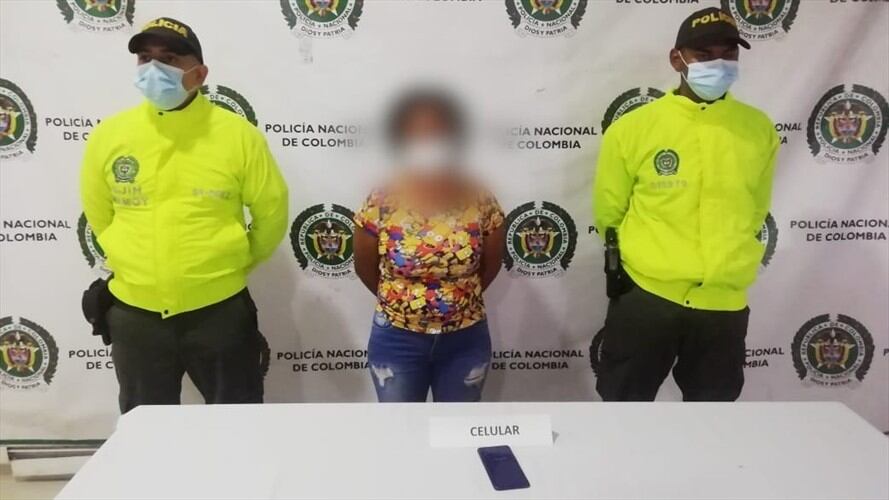 Capturan a alias Mayo, presunta integrante del Clan del Golfo en Montería. Foto: Policía