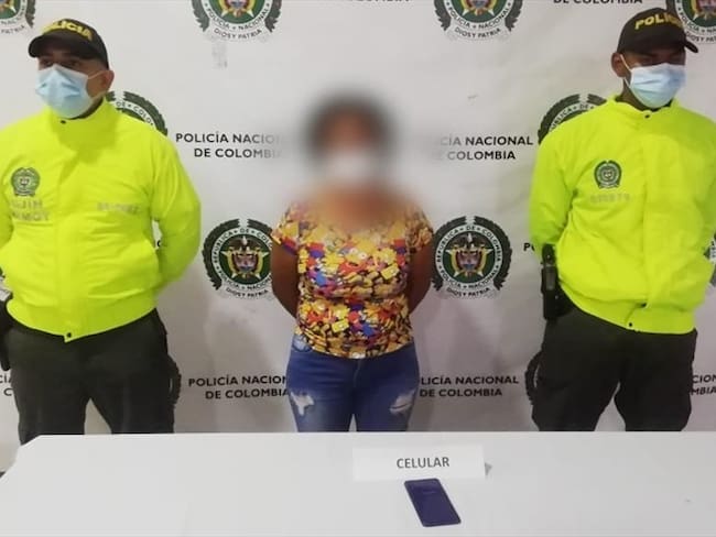Capturan a alias Mayo, presunta integrante del Clan del Golfo en Montería. Foto: Policía